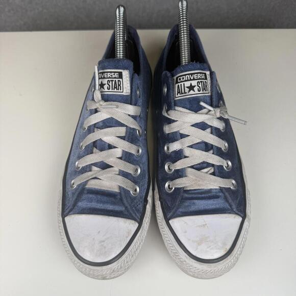 CONVERSE ALL STAR Womens Velour Blue Sneakers Low Top Shoes Size 7 Velvet Feel - Picture 4 of 8